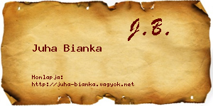 Juha Bianka névjegykártya