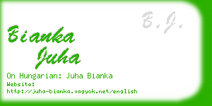 bianka juha business card